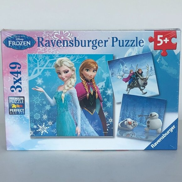 New sealed Ravensburger-3x49 Piece Puzzle Disney Frozen Winter Adventures - Picture 11 of 16